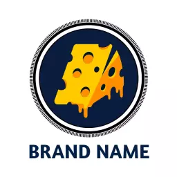 Cheese wheel badge dairy logo design