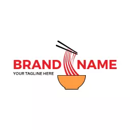 Red brand noodle logo idea