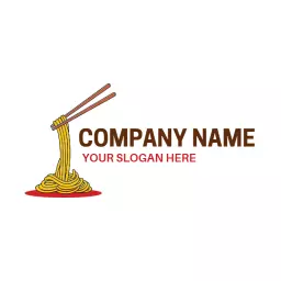 Minimal orange noodle logo design  template