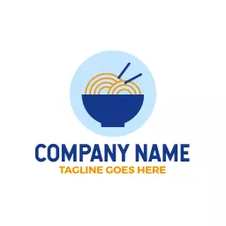 Blue noodle logo design template