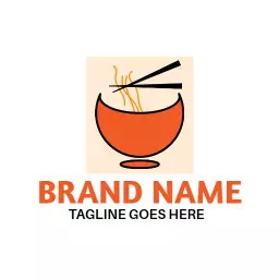 Orange noodle logo design