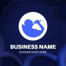 Blue modern music logo template