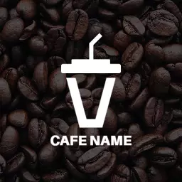 Bold background cafe logo design
