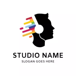 Colorful music logo template