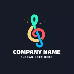 Colorful music logo design template