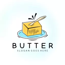 Butter knife cube dairy logo
