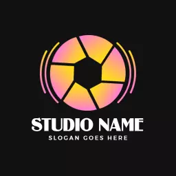 Yellow and pink studio logo design