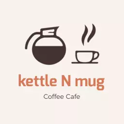 Minimal kettle mug cafe logo
