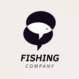 Beige fishing logo design template