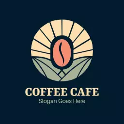 Vintage circle cafe logo 