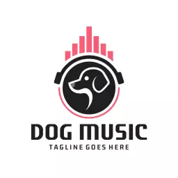 Minimalist dark music logo template