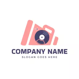 Music logo in simple pink color