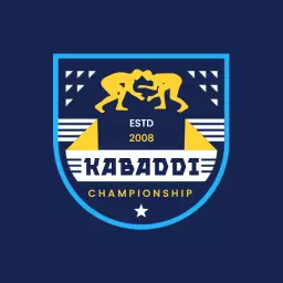 Blue and yellow kabaddi logo template