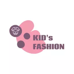 Kids clothing brand fashion logo template with playful style