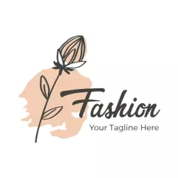 Minimal floral line art fashion logo design for boutique brand