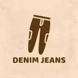 Vintage denim jeans fashion logo template with retro style