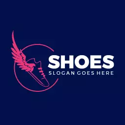 Winged sneaker fashion logo idea for shoe brand