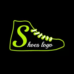 Neon sneaker outline fashion logo idea for streetwear brand