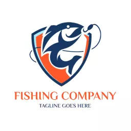 Blue shield bass fishing logo