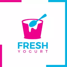 Fresh yogurt cup dairy logo template