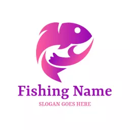 Purple gradient fishing logo