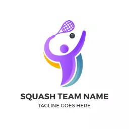 Squash logo with abstract multicolor