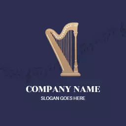 Minimal golden navy music logo