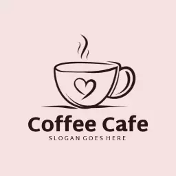 Minimal pink cafe logo