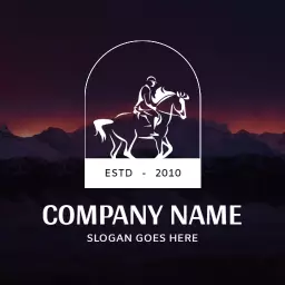 Dark theme vintage rider racing logo