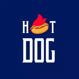 Bold navy hot dog logo idea