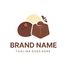Elegant chocolate truffle dessert logo