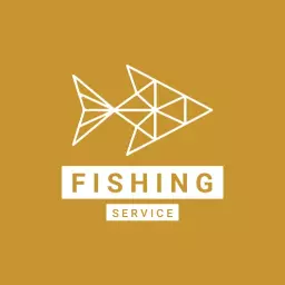 Gold geometric fishing logo template