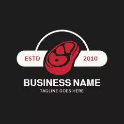Classic black meat logo design
