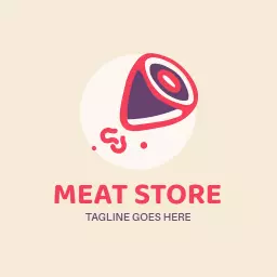 Modern pink meat logo