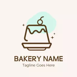 Sparkle pudding cup dessert logo template