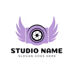 Purple minimal studio logo design