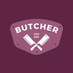 Butcher logo with purple color