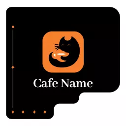 Bold orange cafe logo design