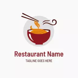 Steamy brown noodle logo design