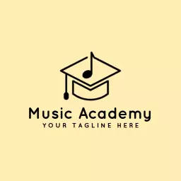 Simple black music logo design