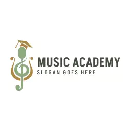 minimal green music logo template