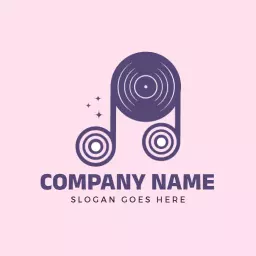Artistic pink music logo design