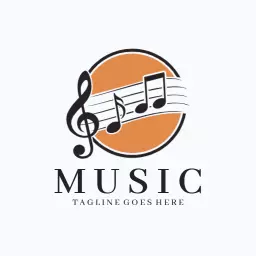 Brown artistic music logo