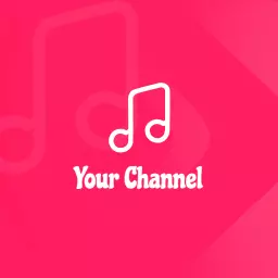 Music logo in simple pink color