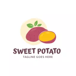 Vegetable logo with sweet potato