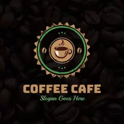 Vintage gold cafe badge logo