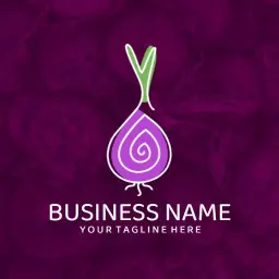 Minimal purple onion vegetable logo