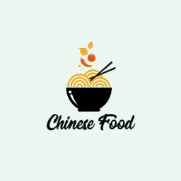 Black minimal noodle logo design