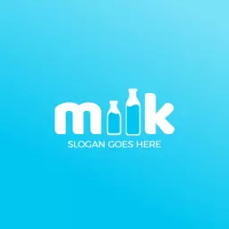 Dairy logo with modern milk bottle