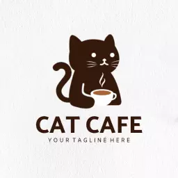 Brown stylish cafe logo design 
